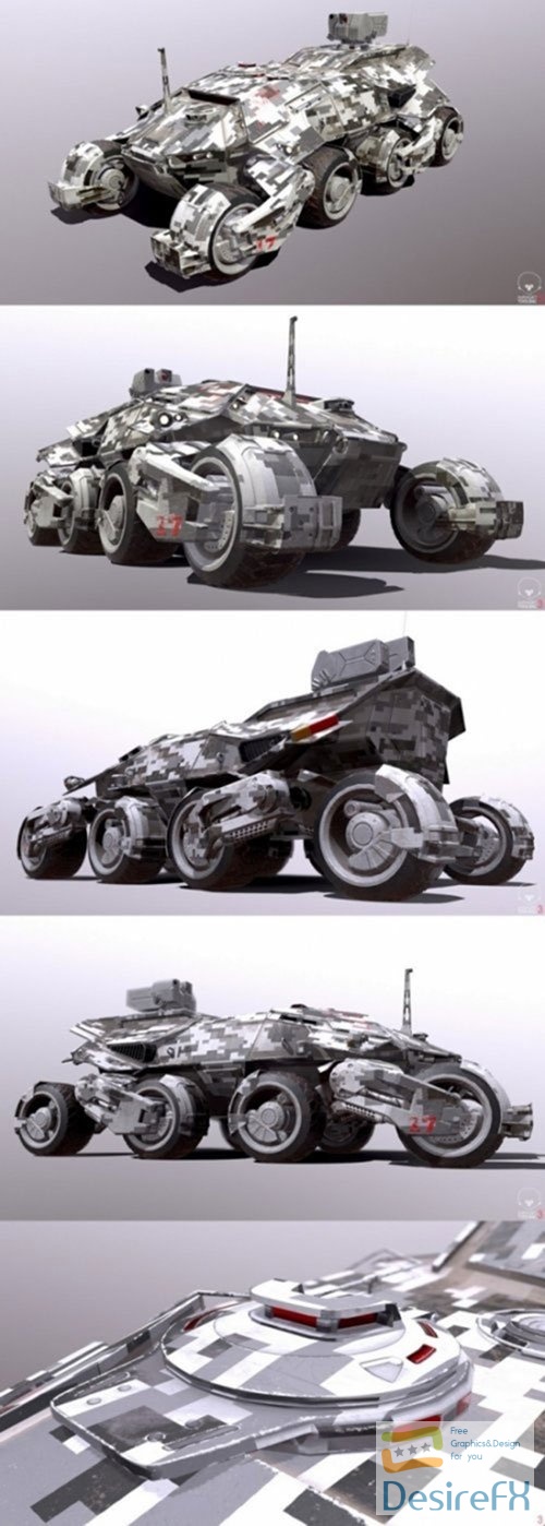 Sci Fi Military Armor Vehicle 3D Model