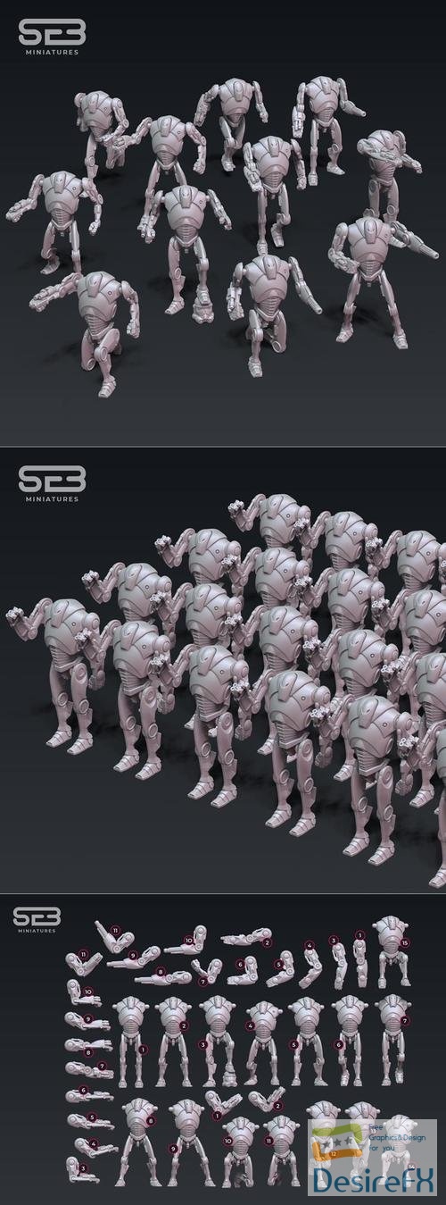 SEB Miniatures - Super Battledroids (B2 Modular Kit) – 3D Print