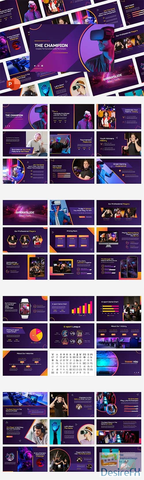 The Champion - Esport Game Powerpoint, Keynote and Google Slides Template