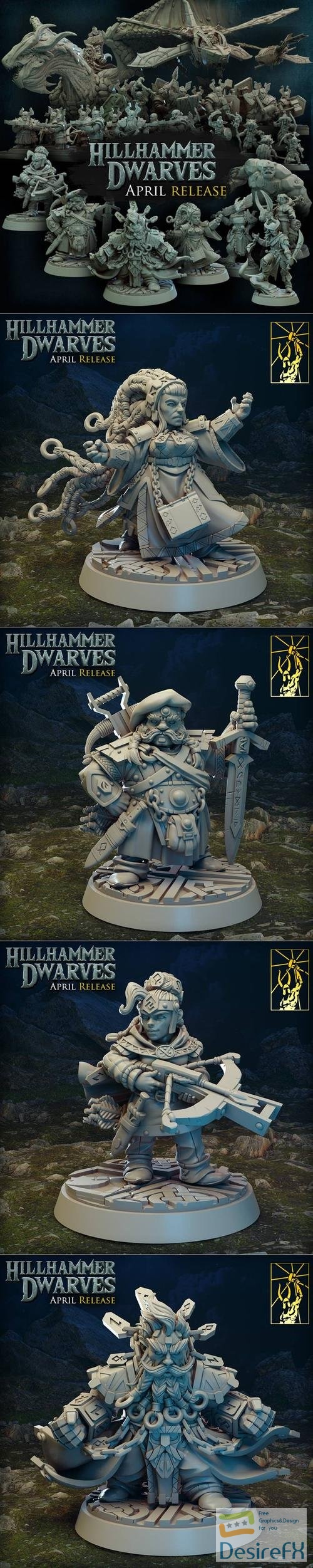 Titan Forge Miniatures - Hilhammer Dwarves April 2022 – 3D Print