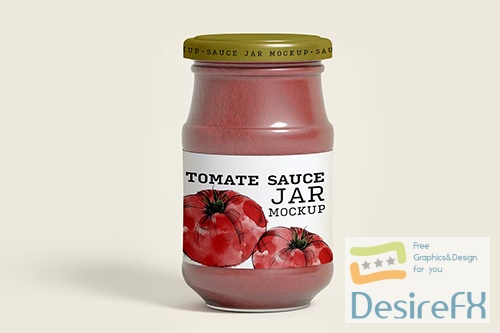 Tomato Sauce Jar Mockup PSD