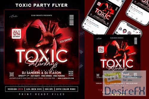 Toxic Night Party Flyer PSD