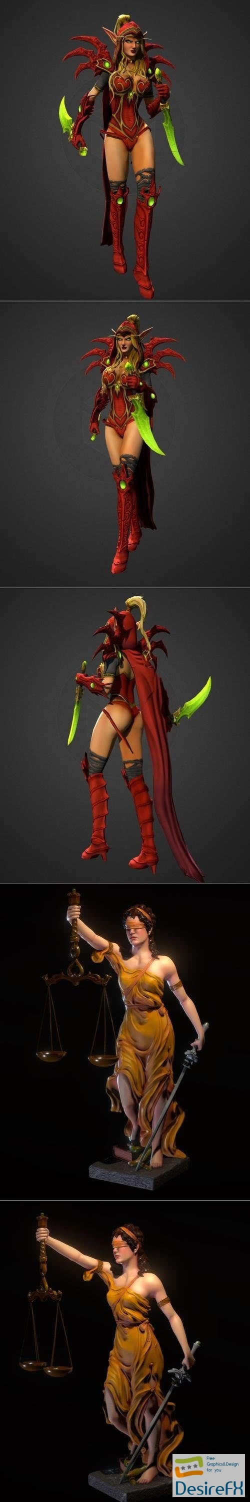 Valeera Sanguinar and Themis in color – 3D Print