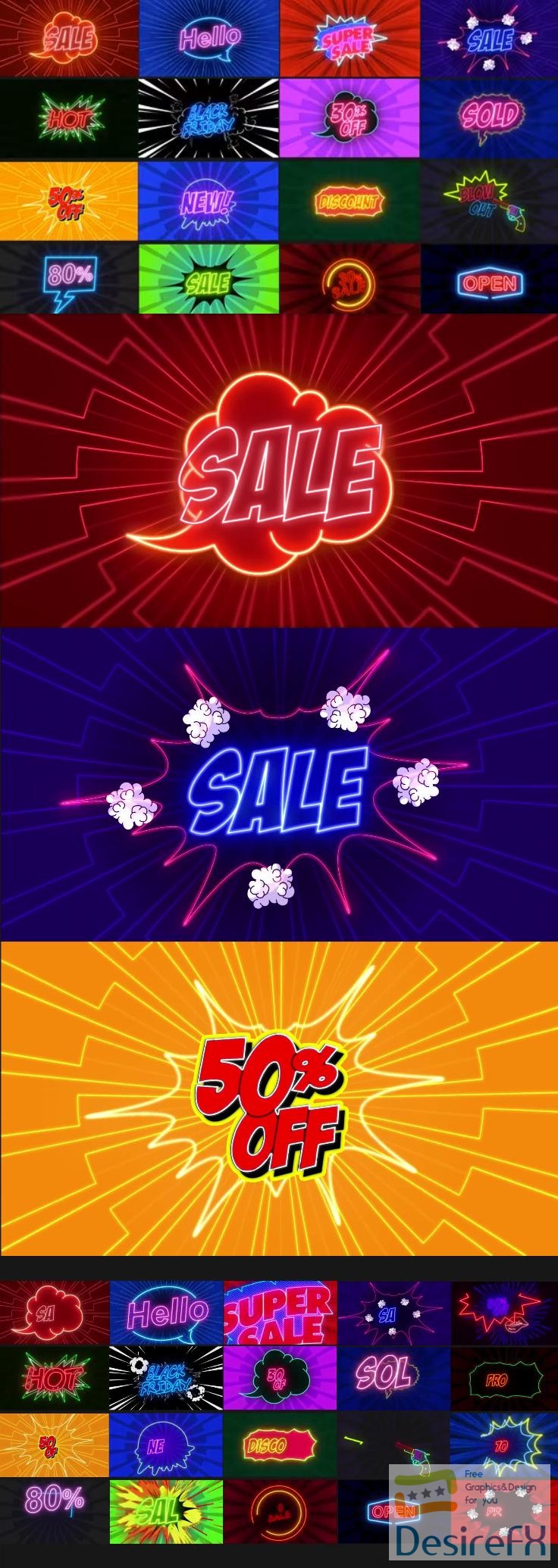 Videohive - Comic Text Fx 5_Neon Sale Pack - 37391439
