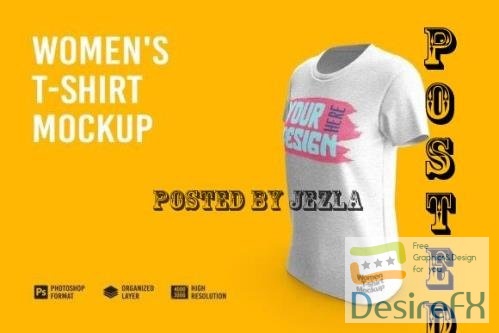 Women's T-Shirt Mockup - 7150678
