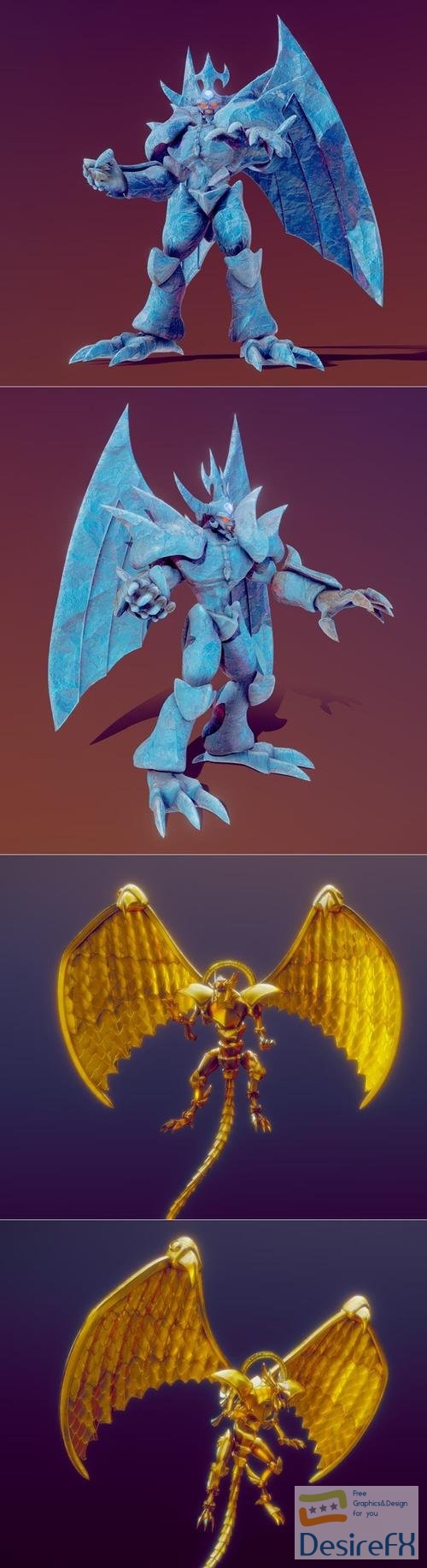 Yu-Gi-Oh! - Obelisk the Tormentor and Winged Dragon of Ra – 3D Print