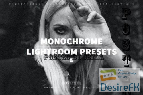 10 MONOCHROME Lightroom Presets - (dng, xmp, lrtemplate)