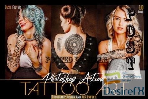 10 Tattoo Art Photoshop Actions And ACR Presets, Fashion Ps - 1932717