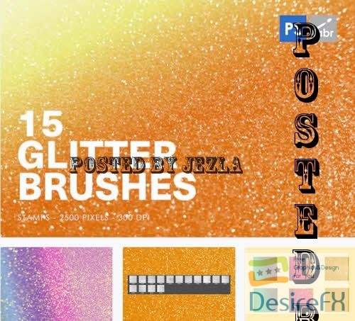15 Glitter Paper Photoshop Stamp Brushes