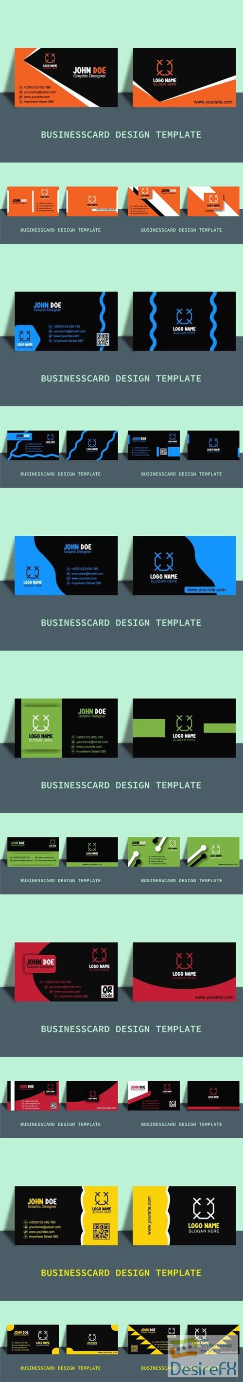 16 Business Cards Vector Designs Templates