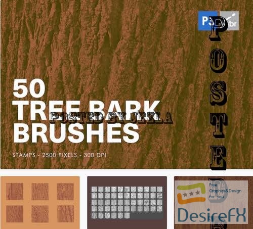 50 Tree Bark Photoshop Stamp Brushes