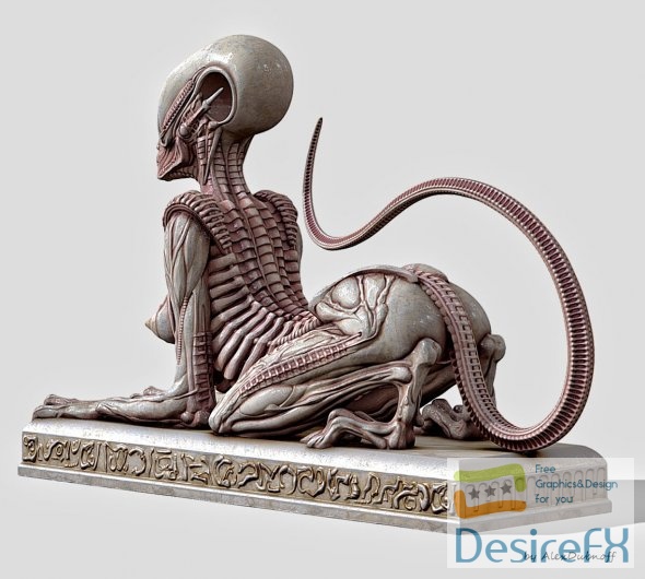 Alien sphinx 3D