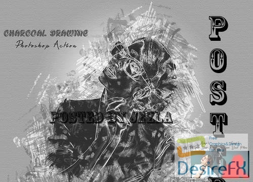 Charcoal Drawing Photoshop Action - 7436787