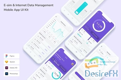 E-sim & Internet Data Management Mobile App UI Kit
