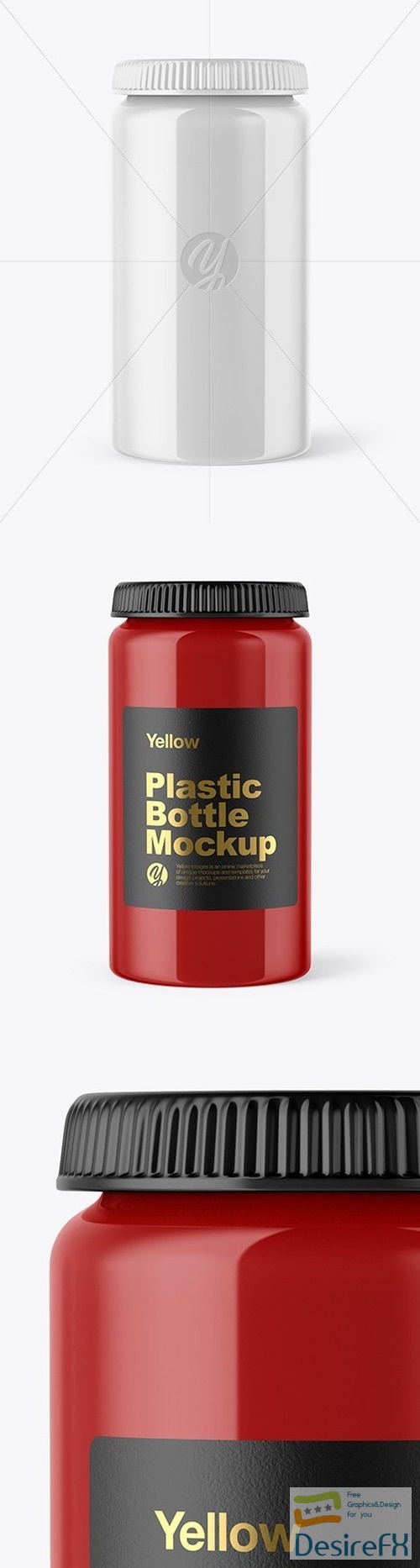 Glossy Plastic Bottle Mockup 46824