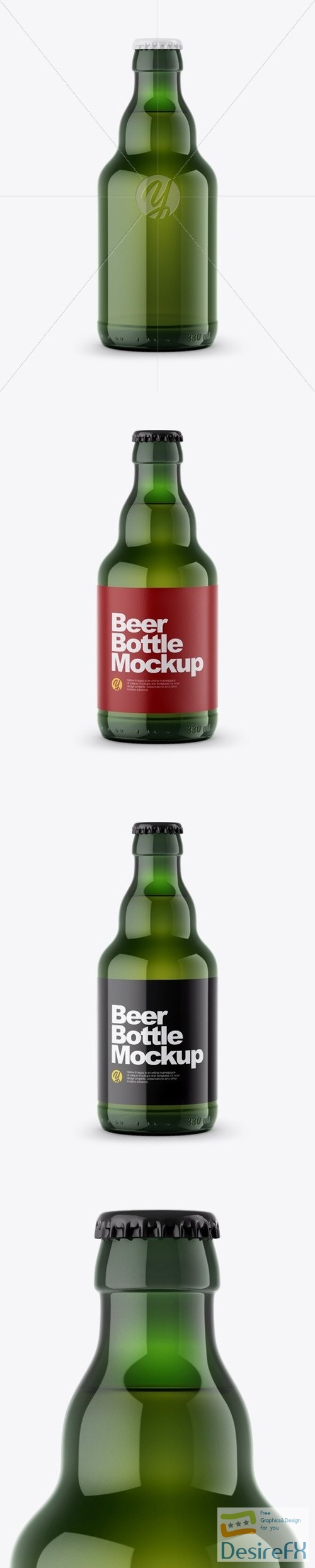 Green Beer Bottle Mockup 48826