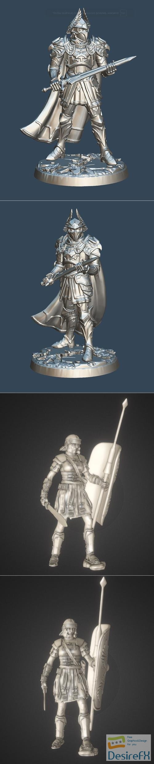 King in full Armor and Livia – 3D Print