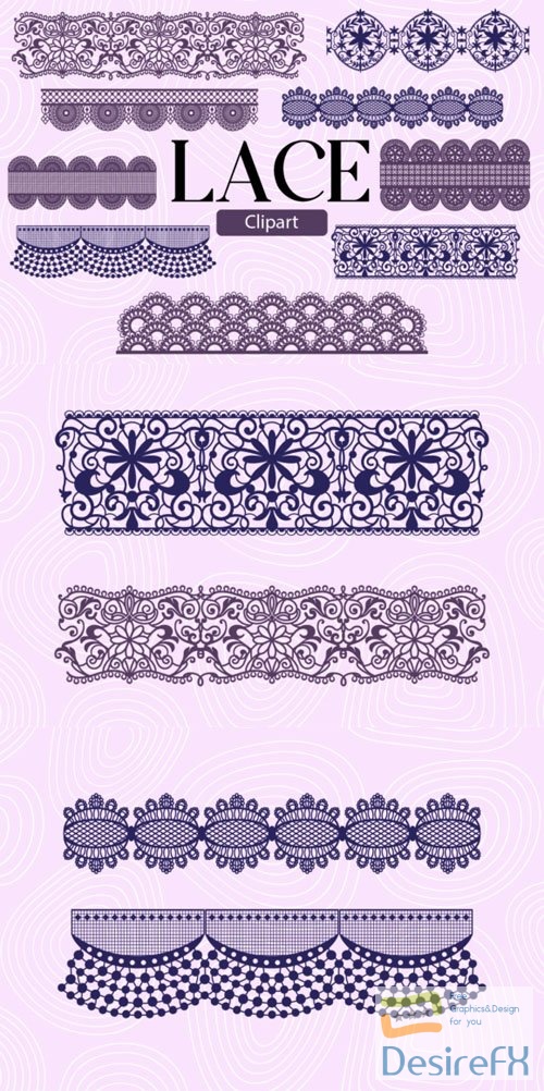 Lace Clipart Vector Templates Collection