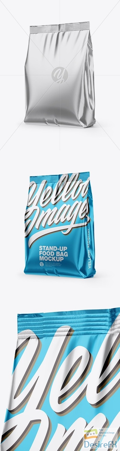 Metallic Stand-Up Bag Mockup - Half Side View 56349