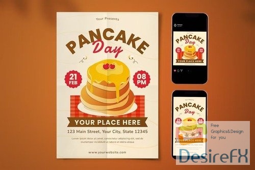 National Pancake Day Flyer Set