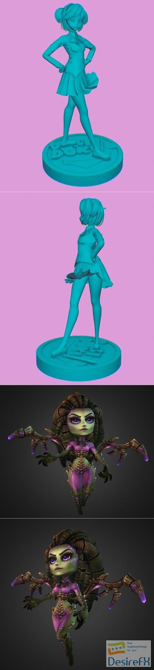 Natsuki - Doki Doki Literature Club and Little Kerrigan Prime – 3D Print