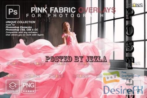 Pink flying fabric photoshop overlay - 7394420