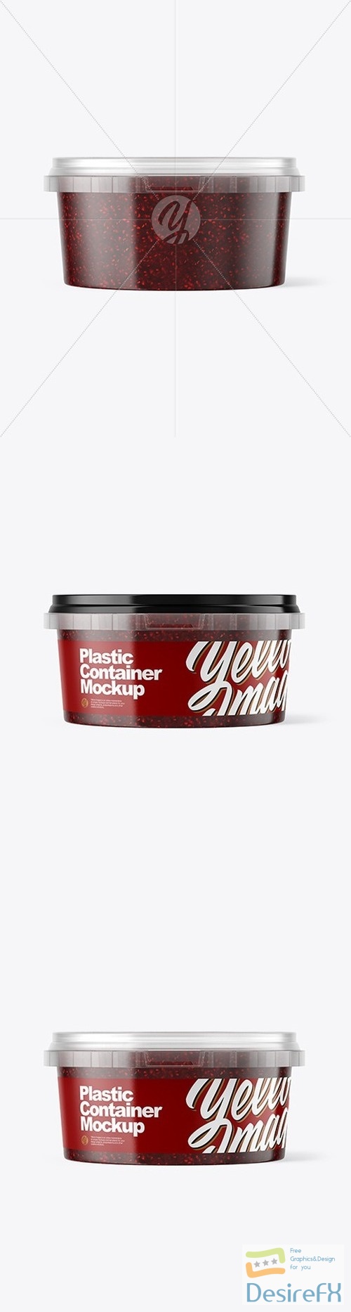 Plastic Container with Raspberry Jam Mockup 50706