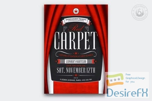 Red Carpet Flyer Template