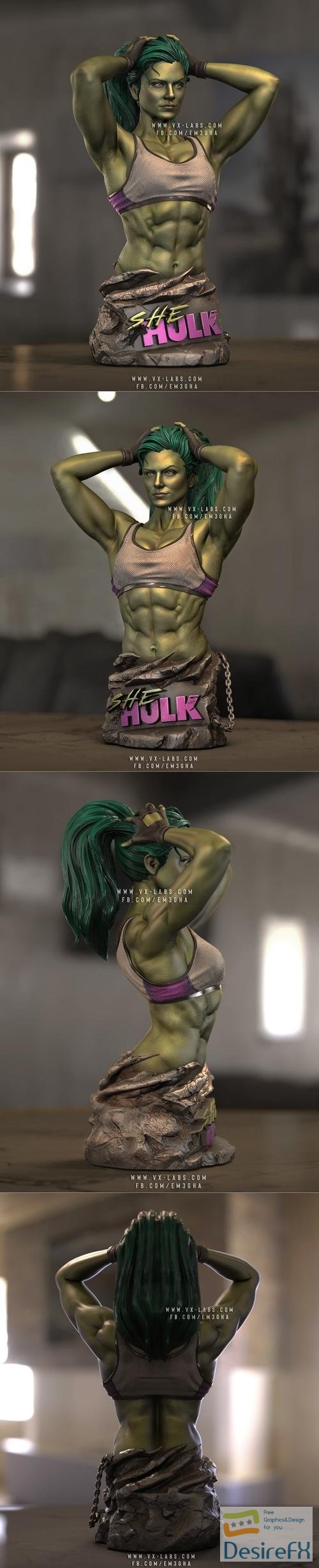 She-Hulk Bust – 3D Print