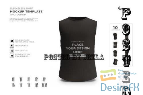Sleeveless Shirt Mockup Template Set - 2035604