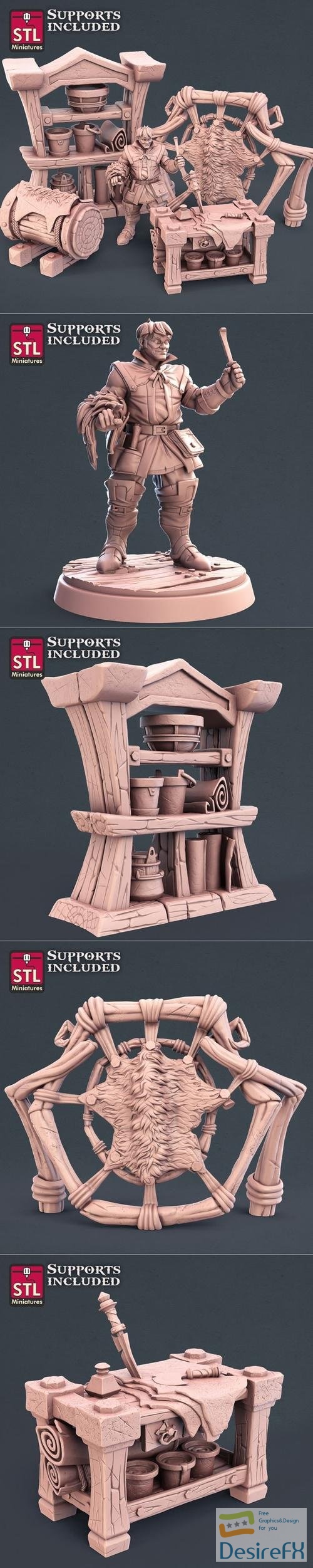 STL Miniatures - Leather Worker Set – 3D Print
