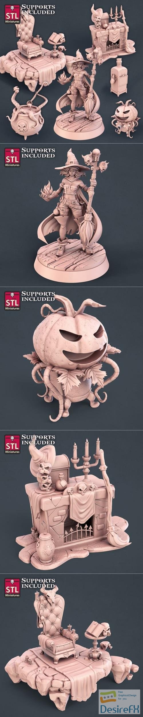 STL Miniatures - Witch Set – 3D Print