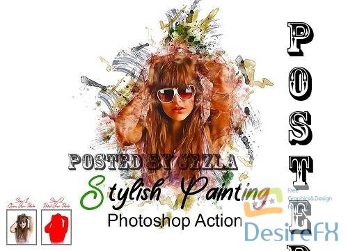Stylish Painting Photoshop Action - 7404538