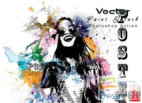 Vector Paint Splash Photoshop Action - 7413816