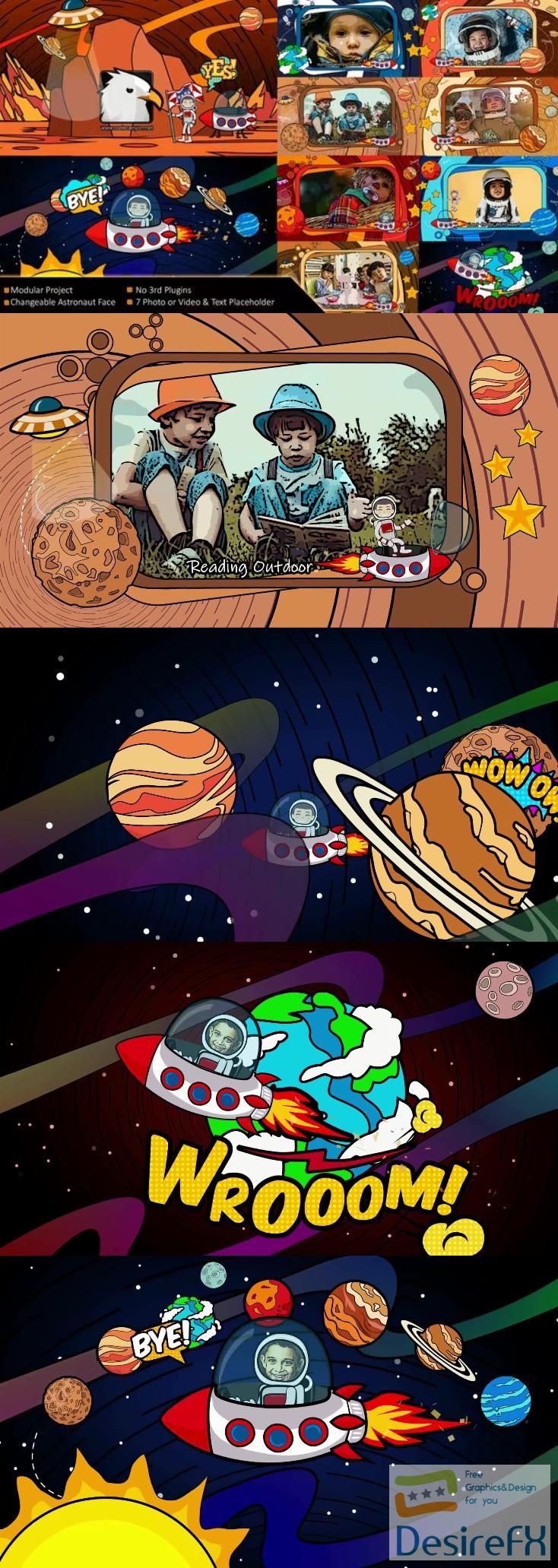Videohive - Cartoon Astronaut Space Travel - 38633686