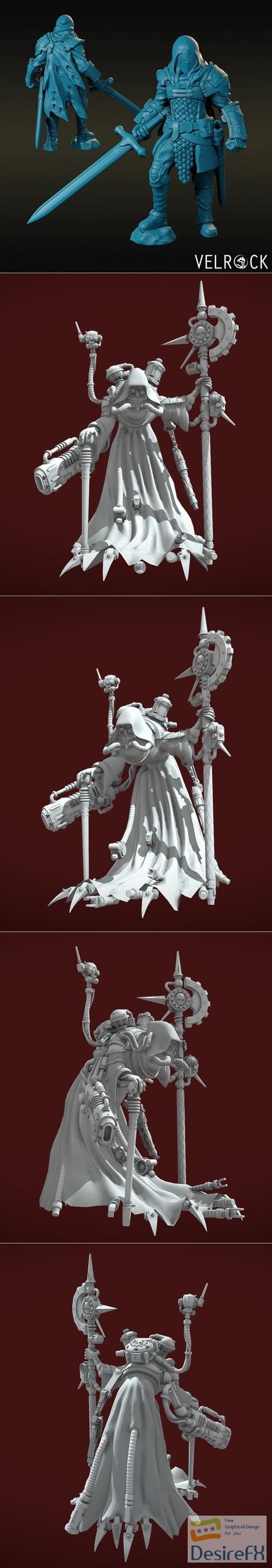 Weary Knight with Greatsword and Warhammer 40.000 Tech-Priest – 3D Print