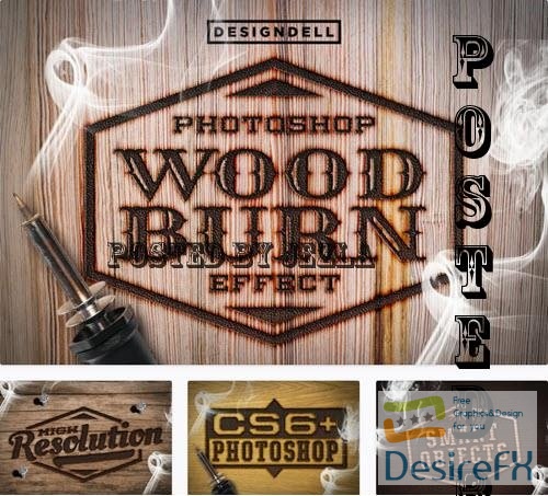Wood Burn Photoshop Effects - 1259673