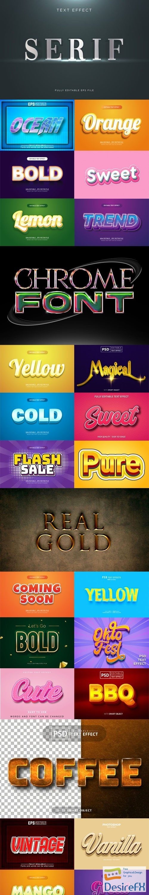 20+ Editable Text Effect & Styles for Photoshop & Illustrator