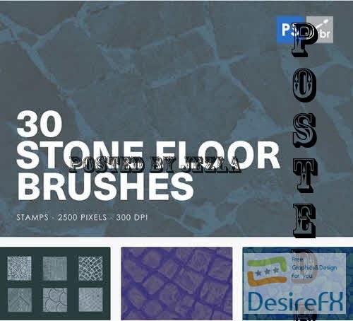 30 Stone Floor Photoshop Brushes - QV76FC3