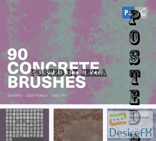 90 Concrete Texture Photoshop Stamp Brushes - JZBXH2C
