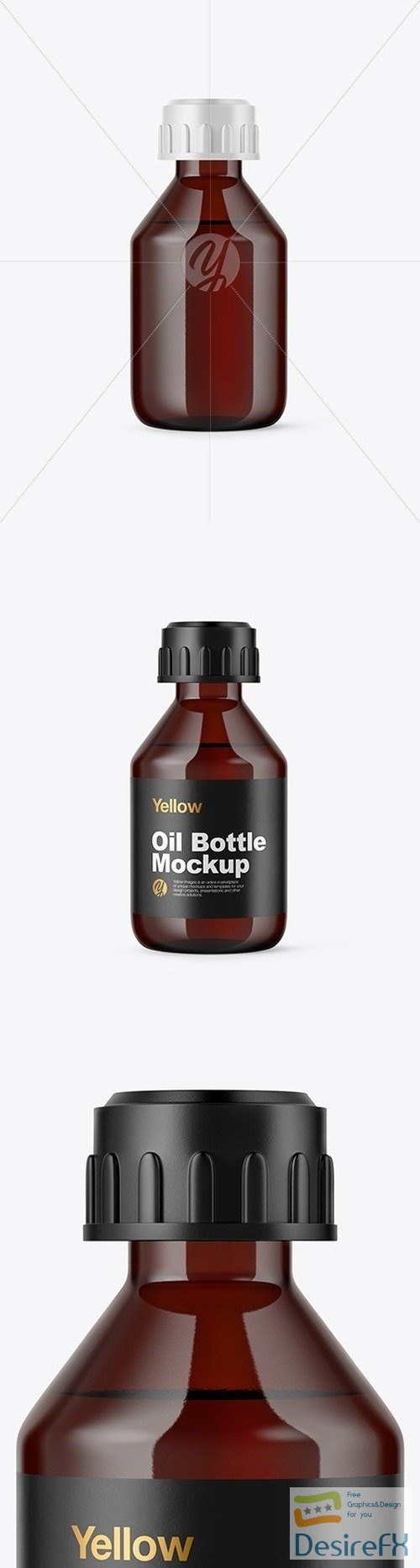 Amber Glass Bottle Mockup 48522