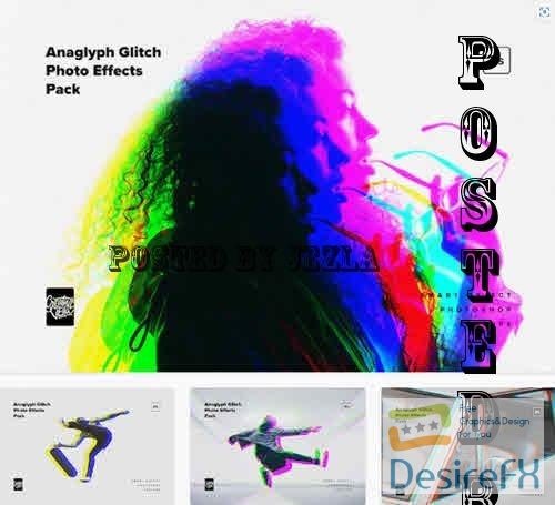 Anaglyph Glitch Photo Effects Pack - 7487134