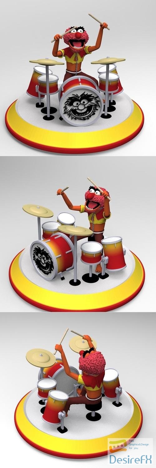 Animal with Drums Muppets – 3D Print