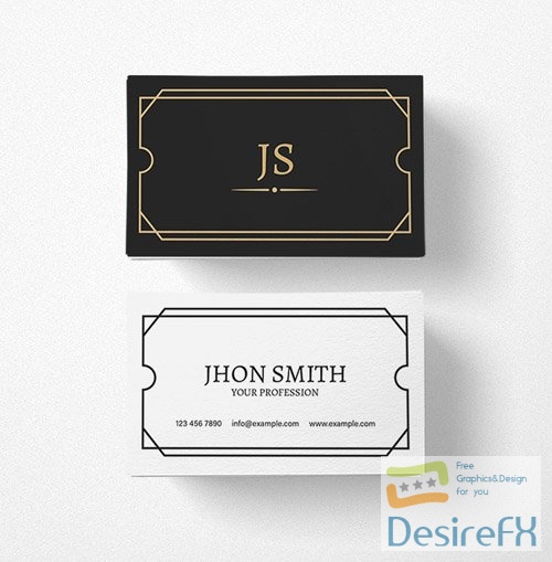 Art Deco Bordered Business Card Layout 219459758