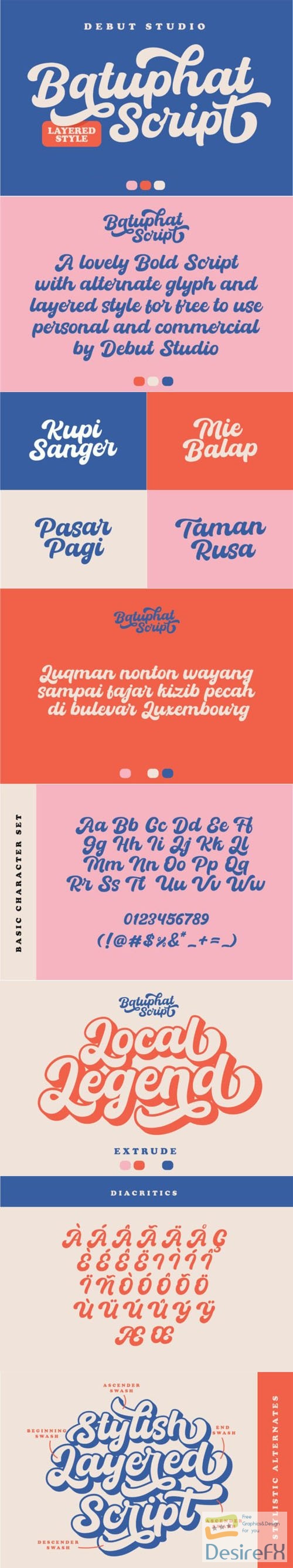 Batuphat - Bold Script Layered Style Font