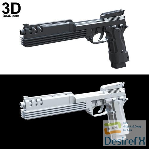 Beretta 93R machine pistol Robocop Gun – 3D Print