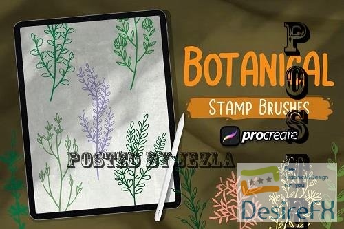 Botanical Leaf Brush Stamp Procreate