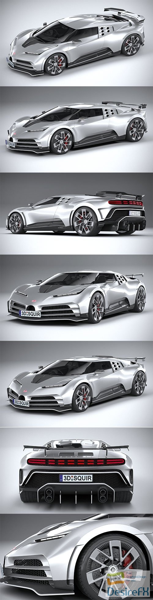 Bugatti Centodieci 2020 Low Poly 3D Model