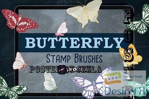 Butterfly Brush Stamp Procreate