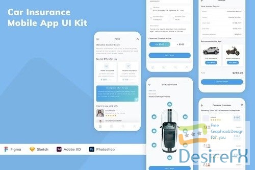 Car Insurance Mobile App UI Kit